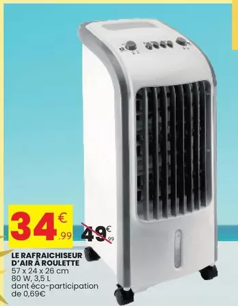 Le Rafraîchisseur D'air À Roulette offre à 34,99€ sur Stokomani