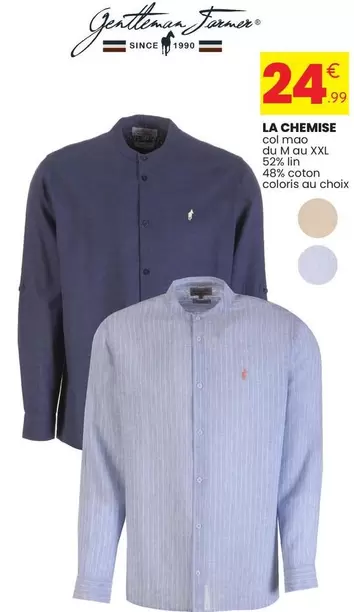 Gentle - La Chemise offre à 24,99€ sur Stokomani