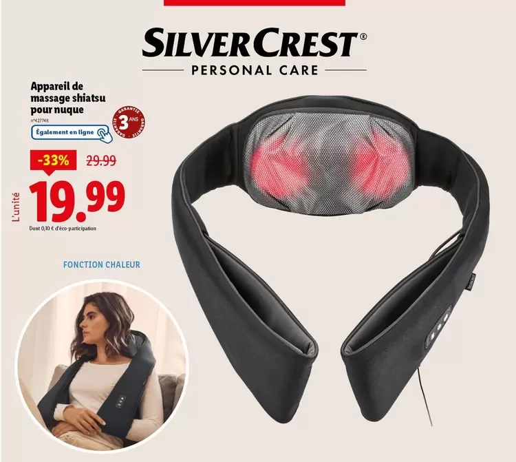 Silvercrest - Apparil De Massage Shiatsu Pour Nuque  offre à 19,99€ sur Lidl