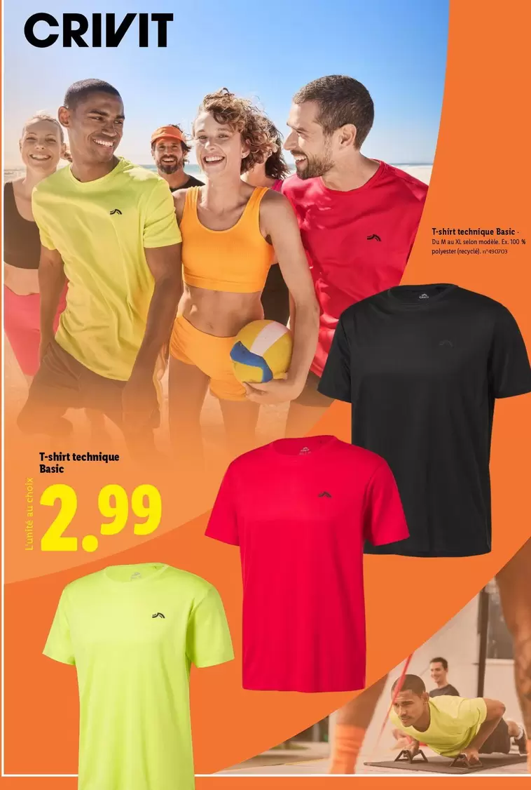 Crivit - T-shirt Technique Basic offre à 2,99€ sur Lidl