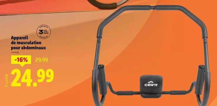 Crivit - Appareil De Musculation Pour Abdominaux offre à 24,99€ sur Lidl