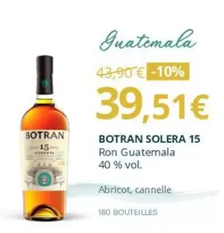Botran - Solera 15 offre à 39,51€ sur La Vignery