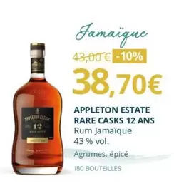 Appleton Estate - Rare Casks 12 Ans offre à 38,7€ sur La Vignery