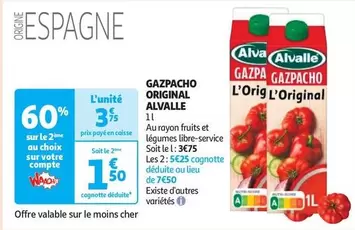 Alvalle - Gazpacho Original offre à 3,75€ sur Auchan Hypermarché