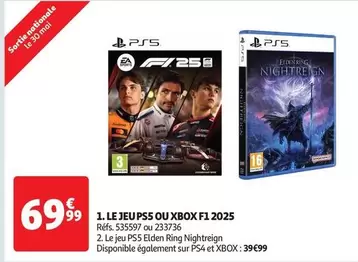 Le Jeu Ps5 Ou Xbox F12025 offre à 69,99€ sur Auchan Hypermarché