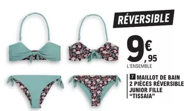 Maillot De Bain 2 Pieces Reversible Junior Fille "tissaia" offre à 9,95€ sur E.Leclerc