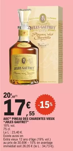 AOC - Aoc Pineau Des Charentes Vieux offre à 17,55€ sur E.Leclerc