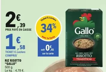 Gallo - Riz Risotto offre à 2,39€ sur E.Leclerc