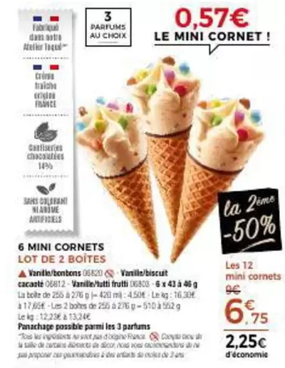 Mini Cornets offre à 6,75€ sur Maison Thiriet