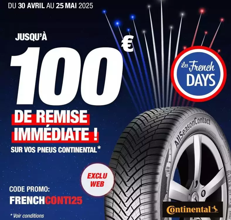 Avril - Sur Vos Pneus Continental offre sur Bestdrive