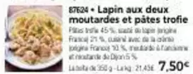 Lapin Aux Deux Moutardes Et Pâtes Trofie offre à 7,5€ sur Maison Thiriet