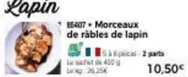 Morceaux De Râbles De Lapin offre à 10,5€ sur Maison Thiriet