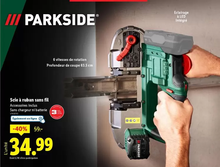 Parkside - Scie À Ruban Sans Fil