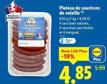 Plateau De Saucisses De Volaille