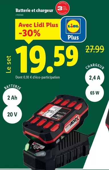 Parkside - Batterie Et Chargeur