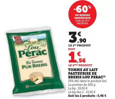 Lou Pérac - Tomme Au Lait Pasteurise De Brebis