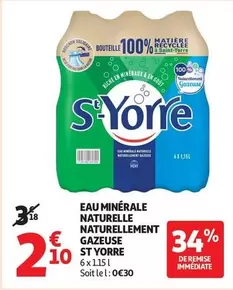 St Yorre - Eau Minérale Naturelle Gazeuse : Naturellement pétillante pour une hydratation rafraîchissante