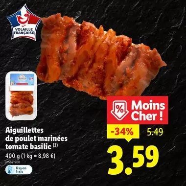 Aiguillettes De Poulet Marinées Tomate Basilic