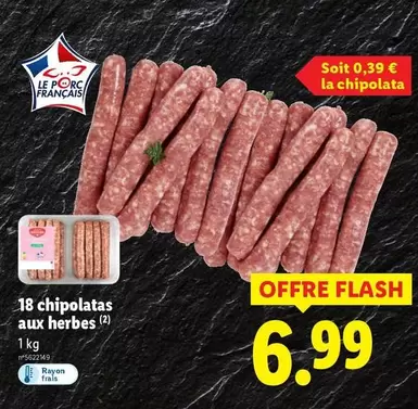 18 Chipolatas Aux Herbes