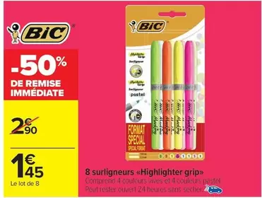 BIC - 8 Surligneurs Khighlighter Grip